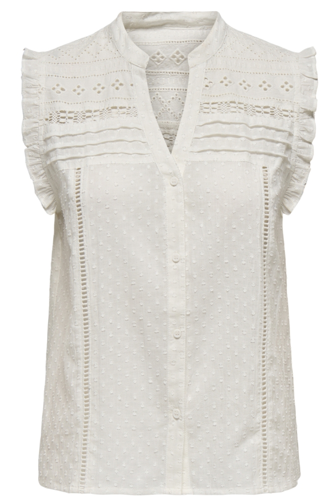 ONLEVELYN SL V-NECK TOP OX WVN 15365866 CLOUD DANCER